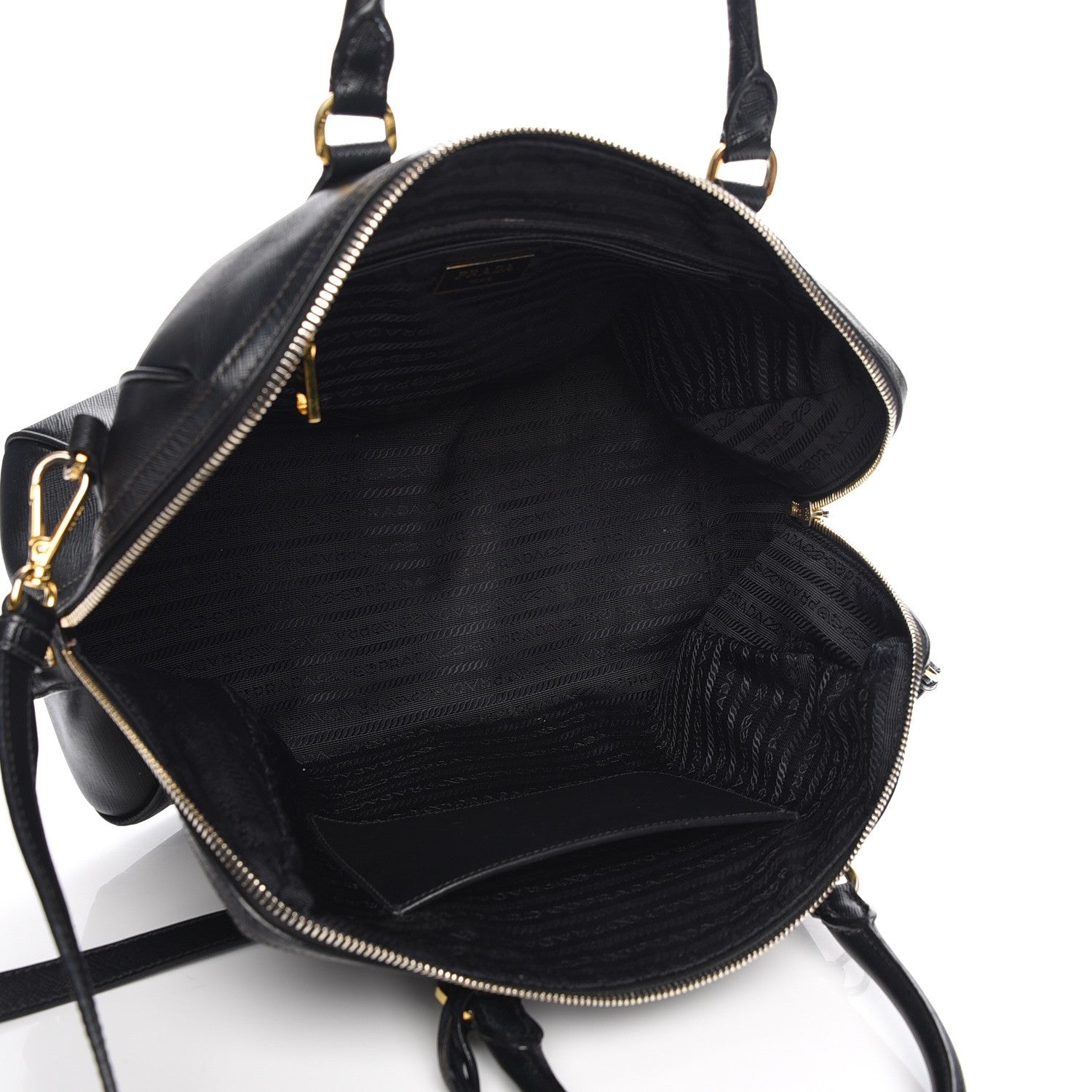 Prada Saffiano Lux Bowler Black 6 of 17