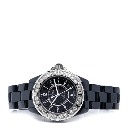 Chanel Stainless Steel Ceramic Diamond Bezel 38mm J12 Automatic Watch Black 2 of 6