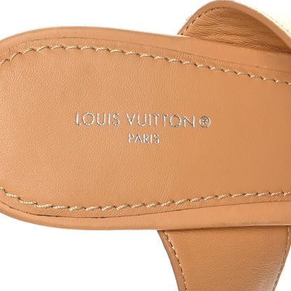 Louis Vuitton Damier Azur Starboard Wedges 40 Tan 7 of 8