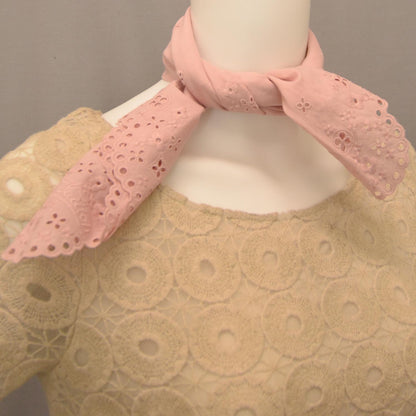 Louis Vuitton Embroidered Eyelet Bandana Scarf Pink 2 of 4