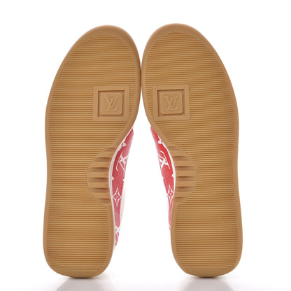 Louis Vuitton X SUPREME Calfskin Monogram Sneakers 7 White Red 5 of 9