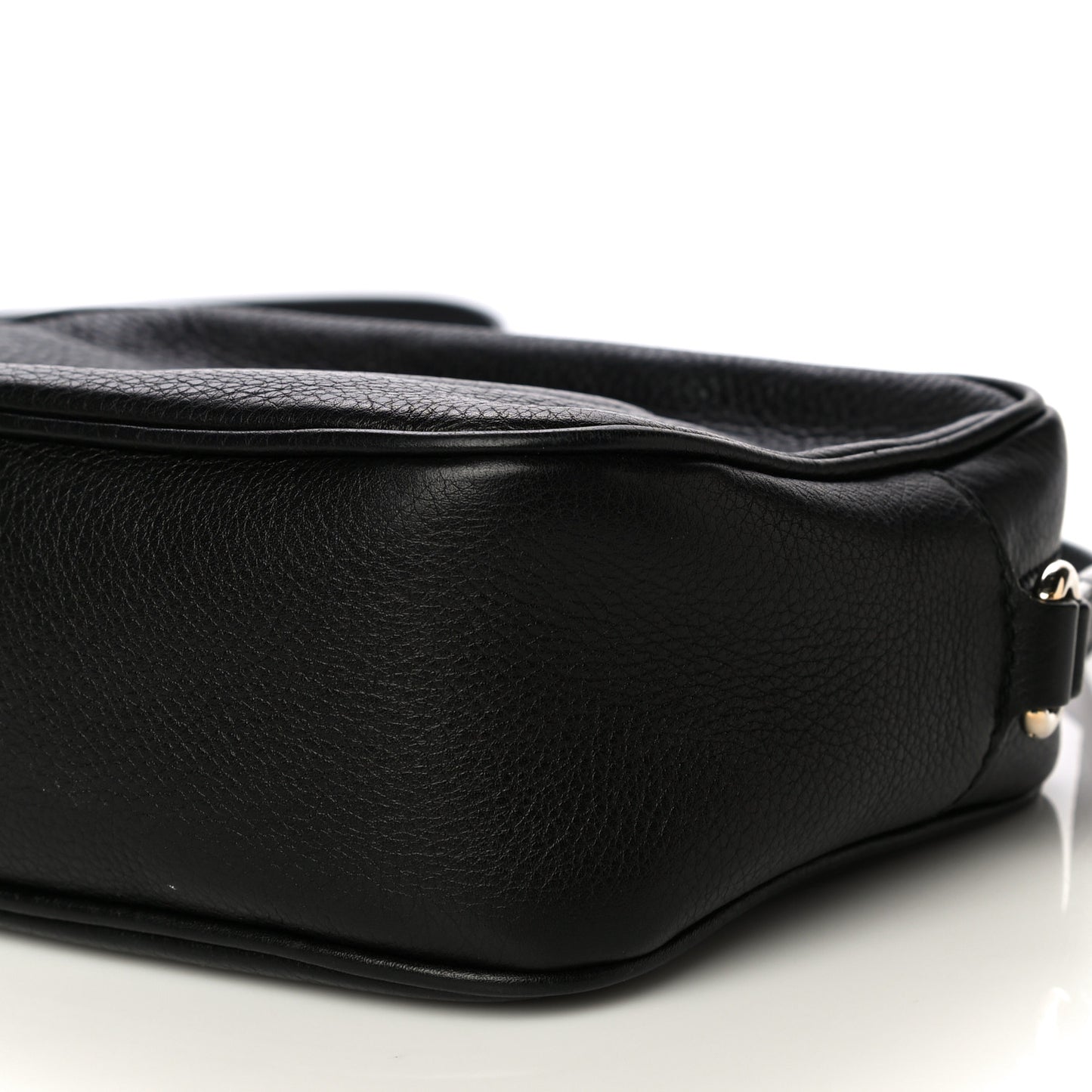 Pebbled Calfskin Small Soho Disco Bag Black