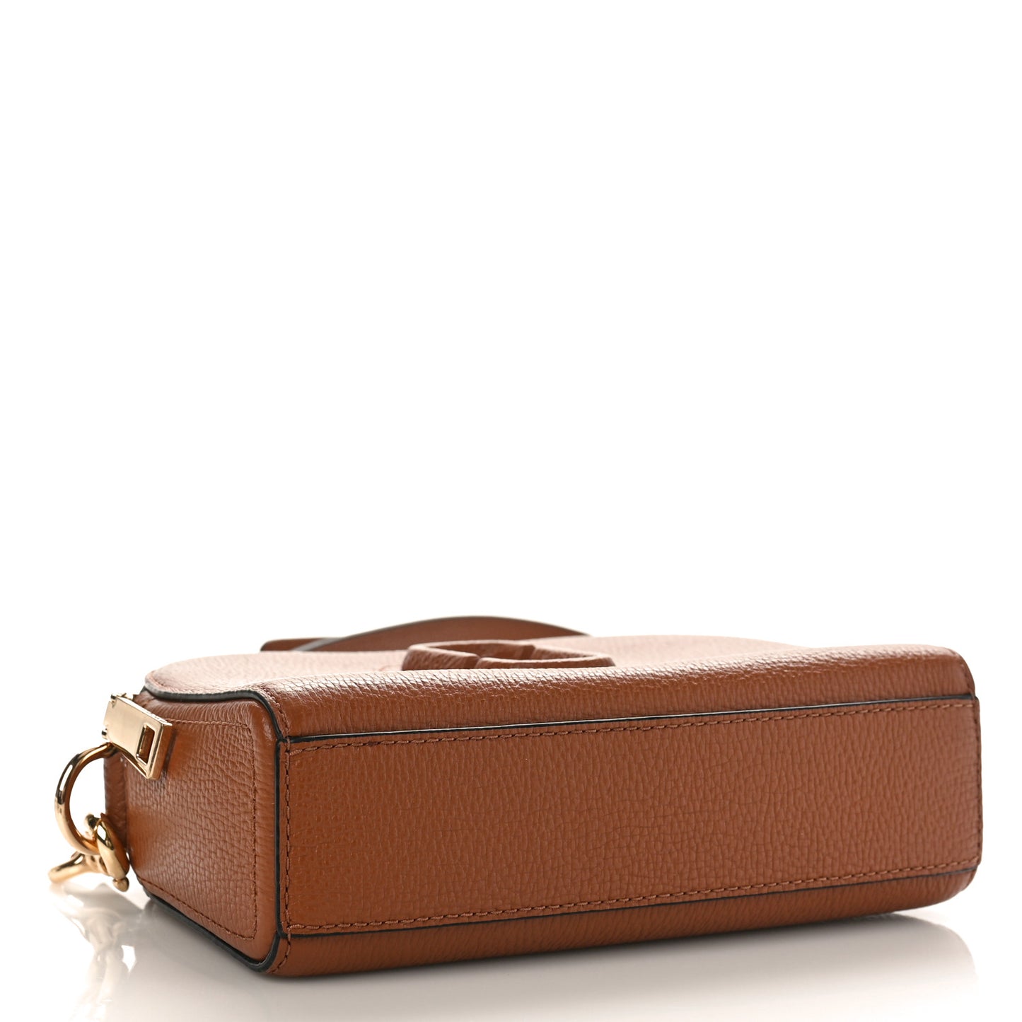 Calfskin Shutter Camera Crossbody Bag Dirty Chai