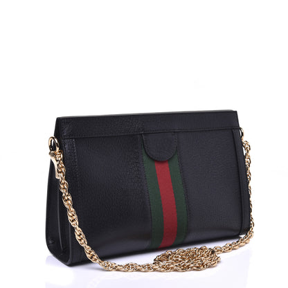 Gucci Calfskin GG Web Small Ophidia Chain Shoulder Bag Black 2 of 11