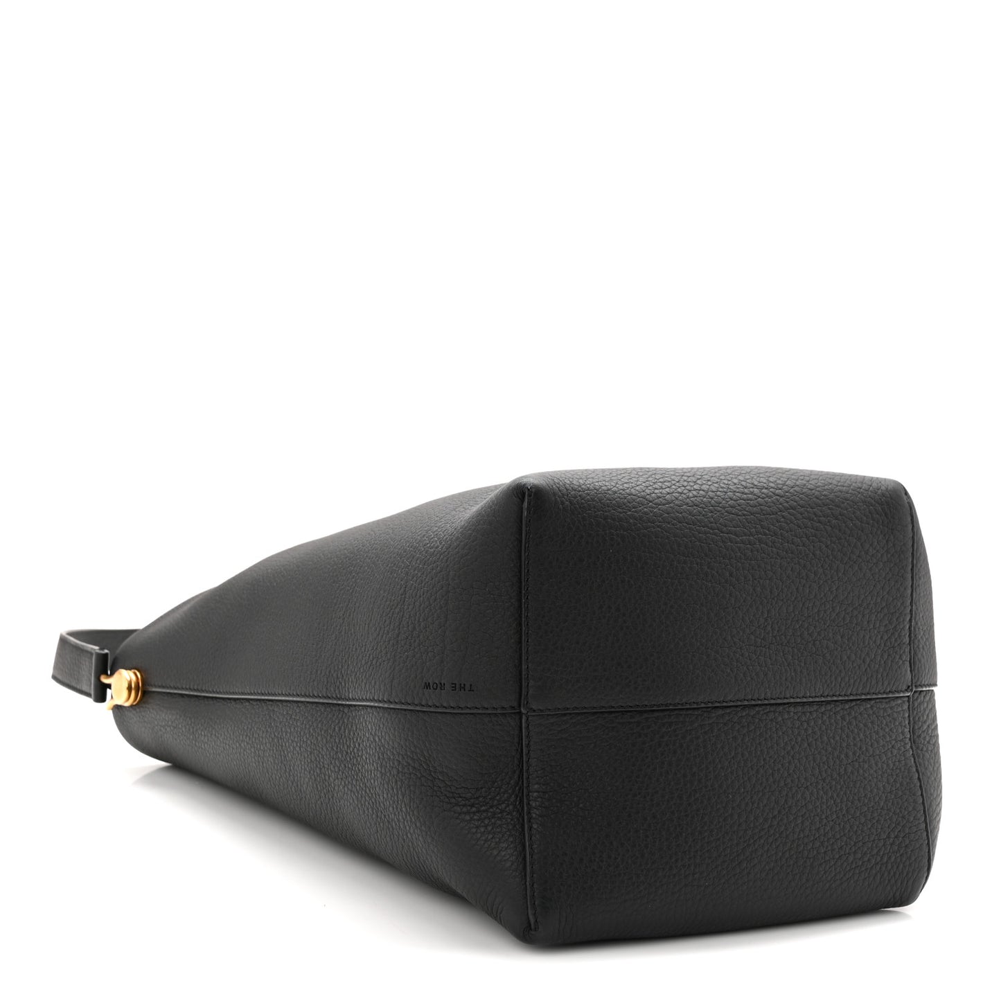 Grained Calfskin Medium N/S Hook Tote Black