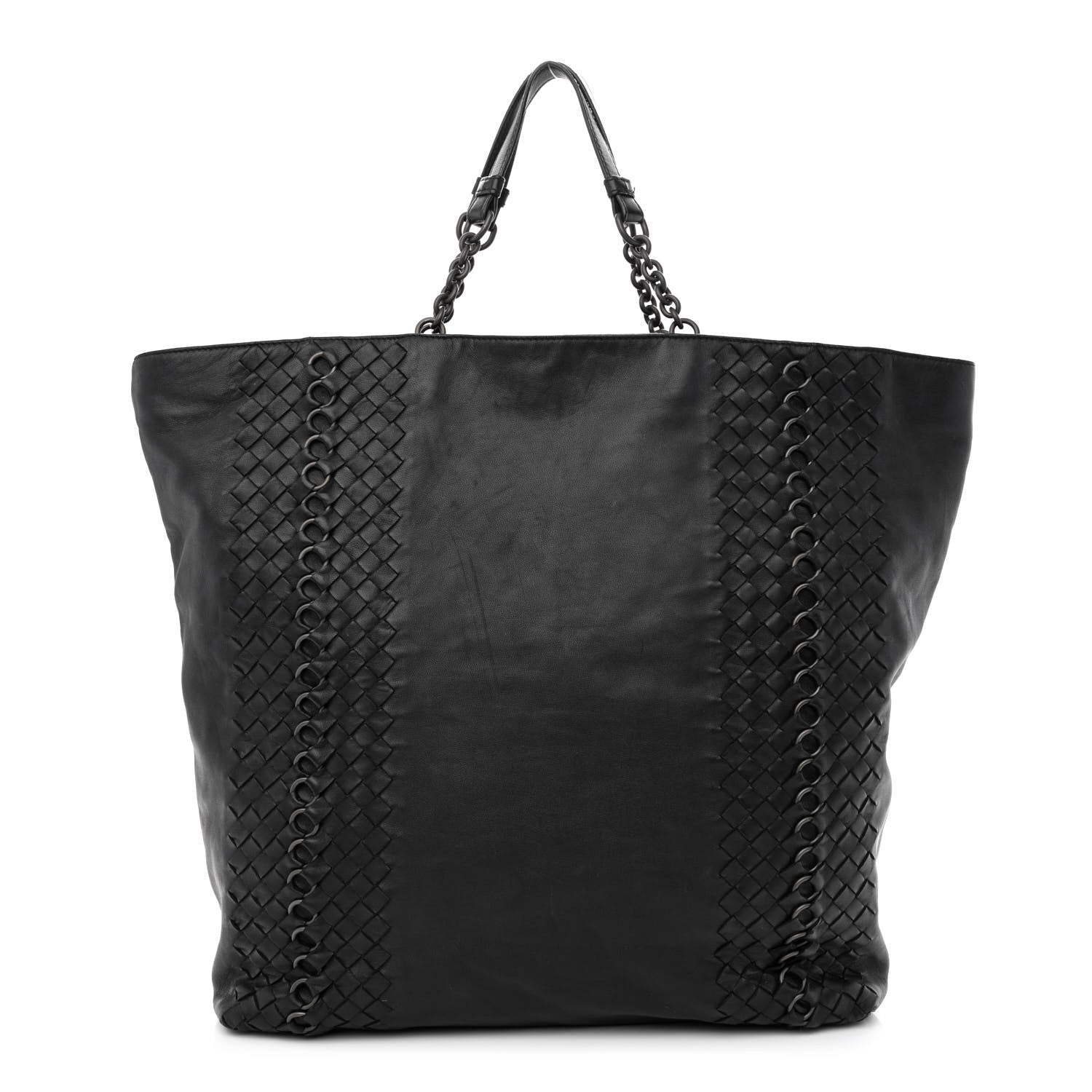 Bottega Veneta Lambskin Intrecciato Tote Black 1 of 16