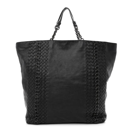 Bottega Veneta Lambskin Intrecciato Tote Black 1 of 16