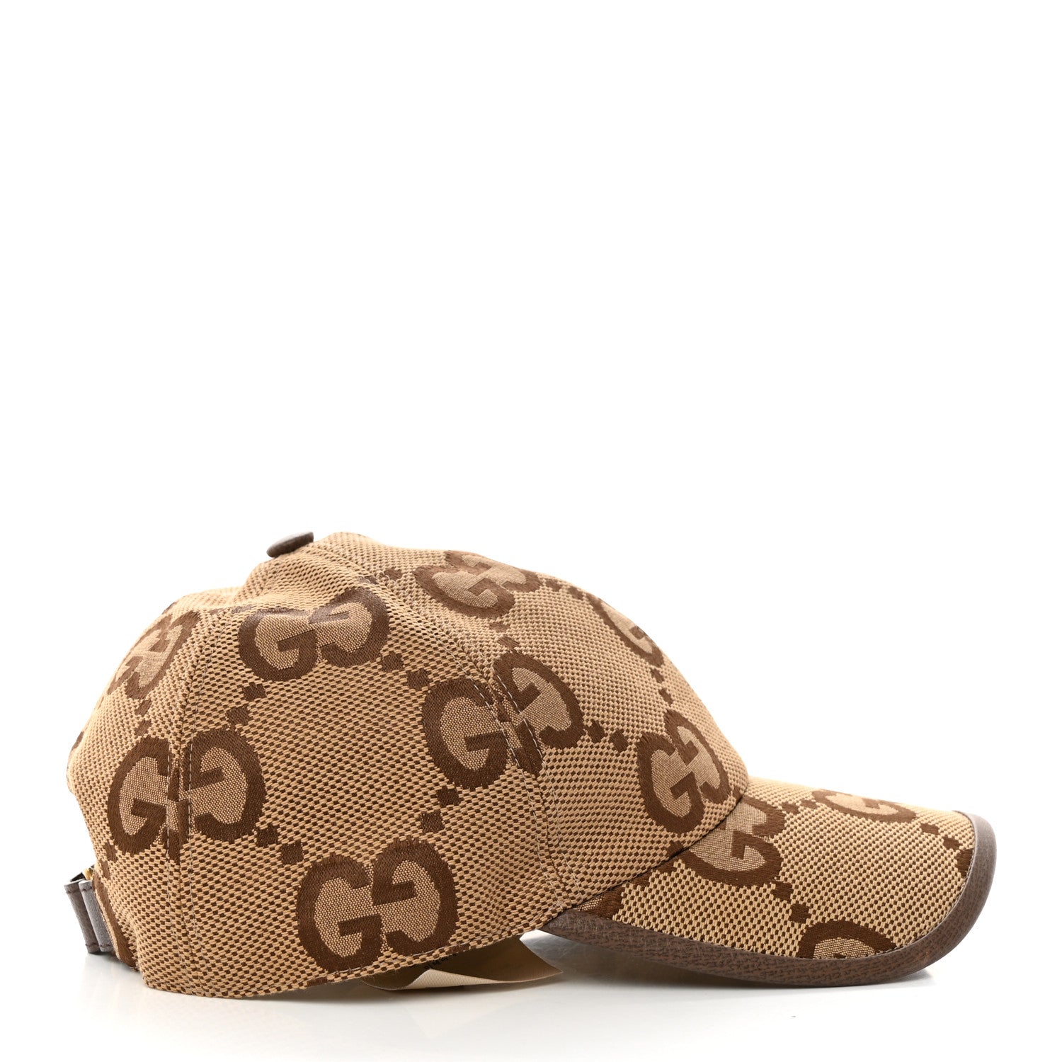 Gucci Monogram Jumbo GG Baseball Hat XL 59 Camel Ebony 6 of 10
