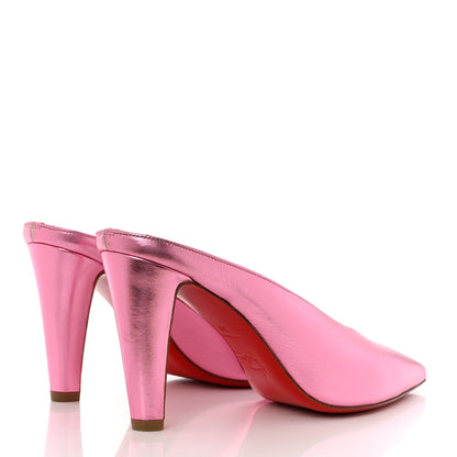 Christian Louboutin Kid Laminato Veryvee 85 Mules 39 Confettis 4 of 8