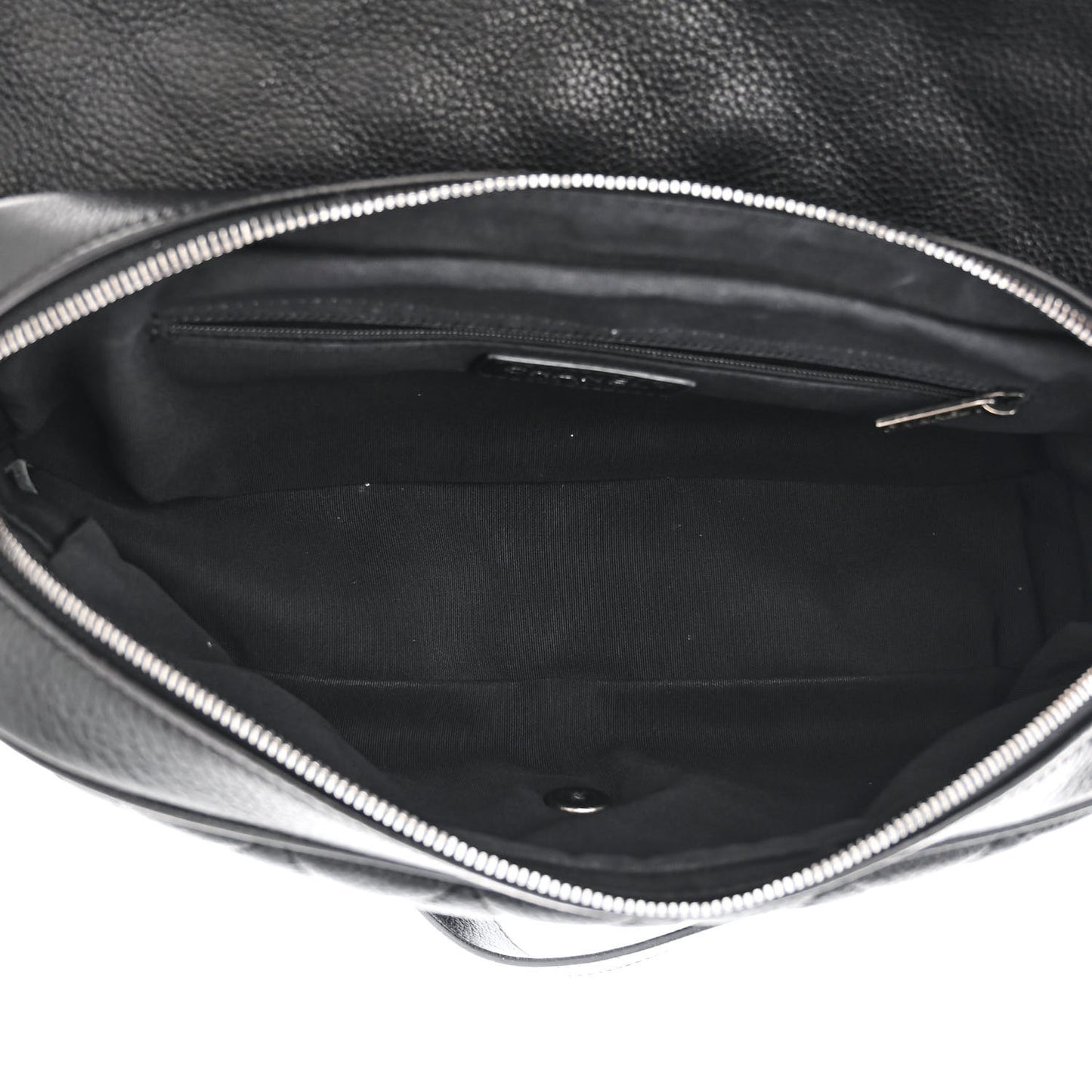 Grained Calfskin Quilted Medium Casual Rock Flap Black