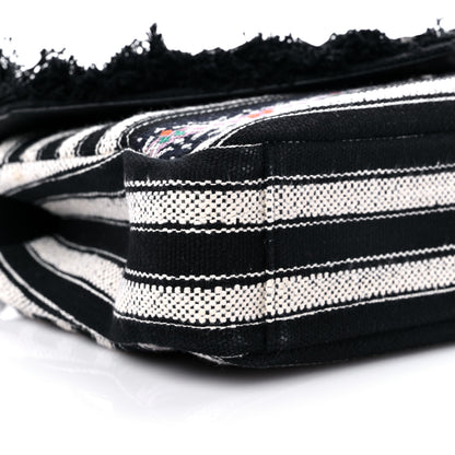 Saint Laurent Berber Chevron Tassel Monogram Large College Bag Black 8 of 10