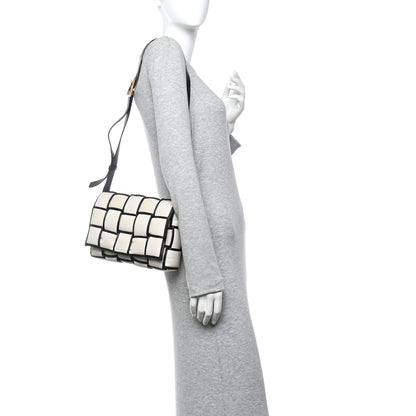 Bottega Veneta Canvas Intrecciato Padded Cassette Crossbody Bag Natural Black 2 of 10