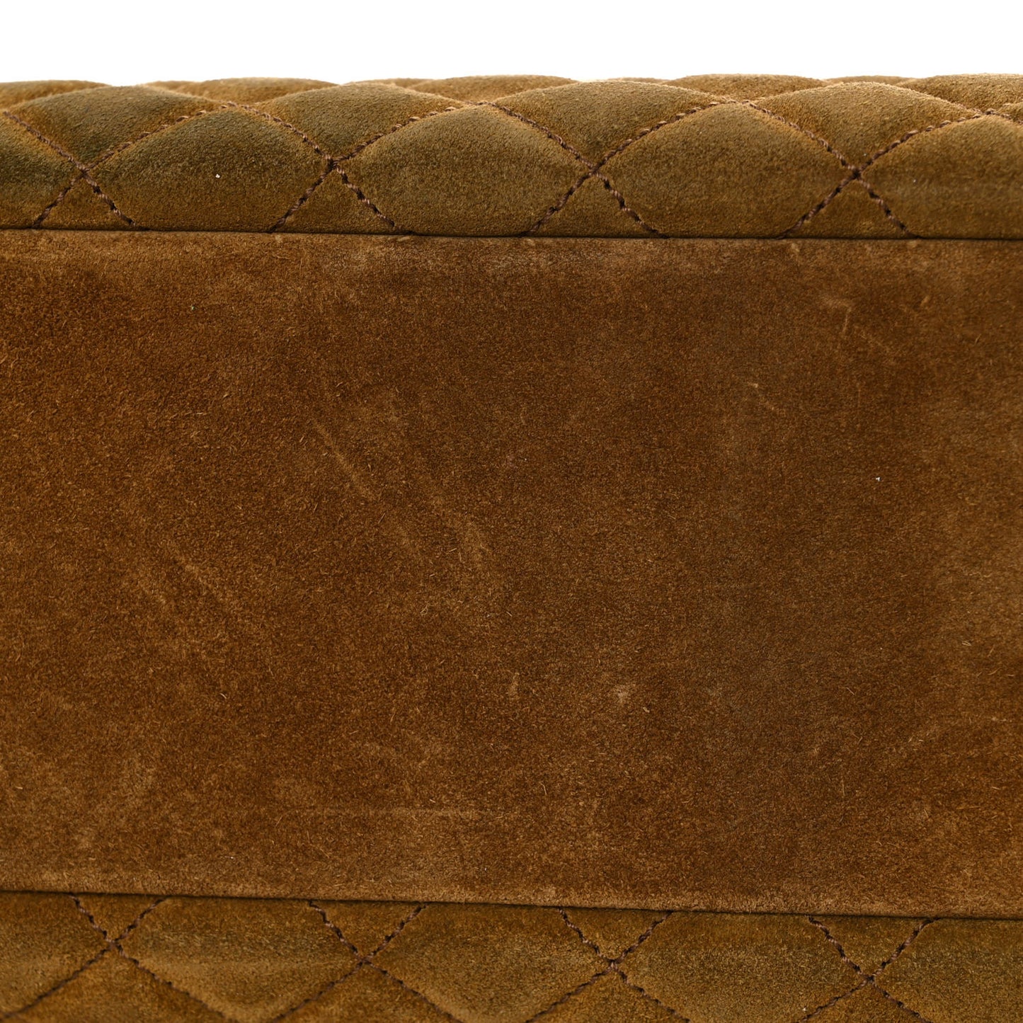 Suede Mixed Matelasse Tri-Quilt Large Monogram Envelope Satchel Brown