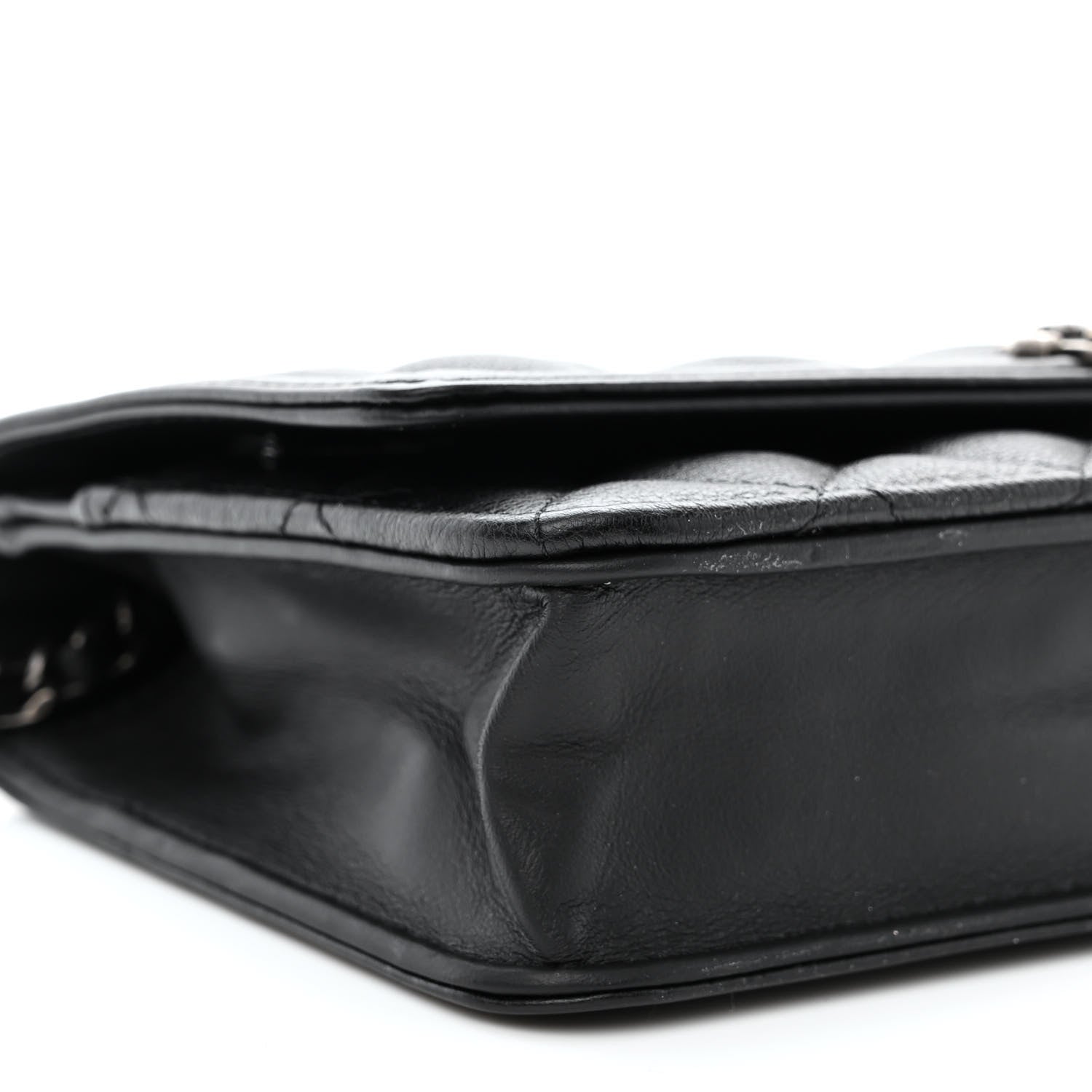 Chanel Grained Calfskin Quilted Boy Wallet On Chain WOC Black 10 of 12