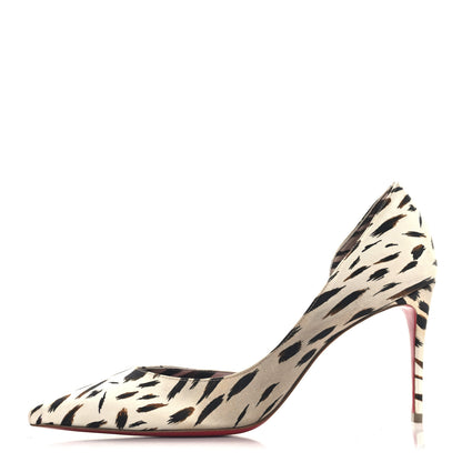 Christian Louboutin Crepe Satin Leopard Print Gigi Iriza 85 Pumps 39.5 Vintage Rose 1 of 9