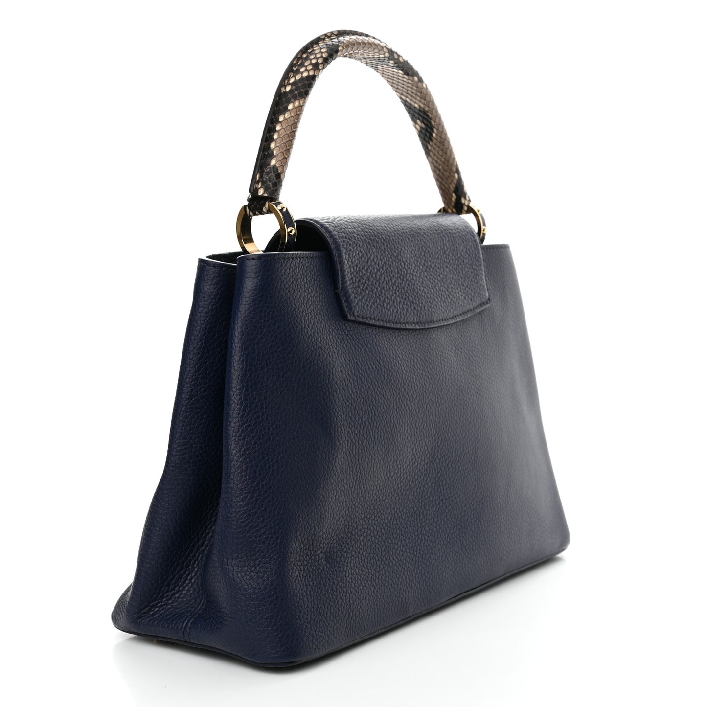 Taurillon Snakeskin Capucines GM Blue