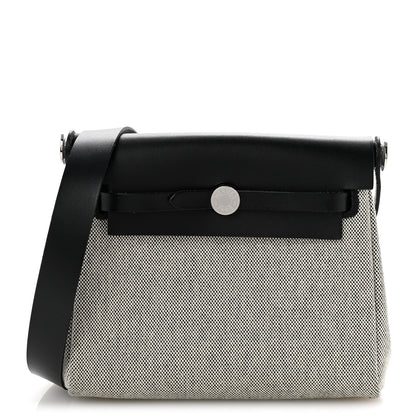 Hermes Military Toile Vache Hunter Herbag Zip Retourne 20 Ecru Black 1 of 15