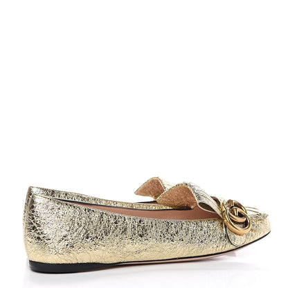 Gucci Galassia GG Marmont Fringe Flats 37 Platino 4 of 9