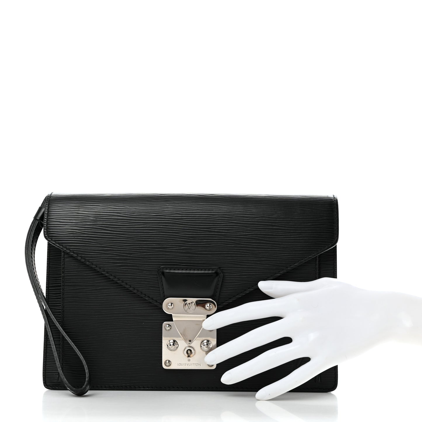 Epi Pochette Sellier Dragonne Clutch Black