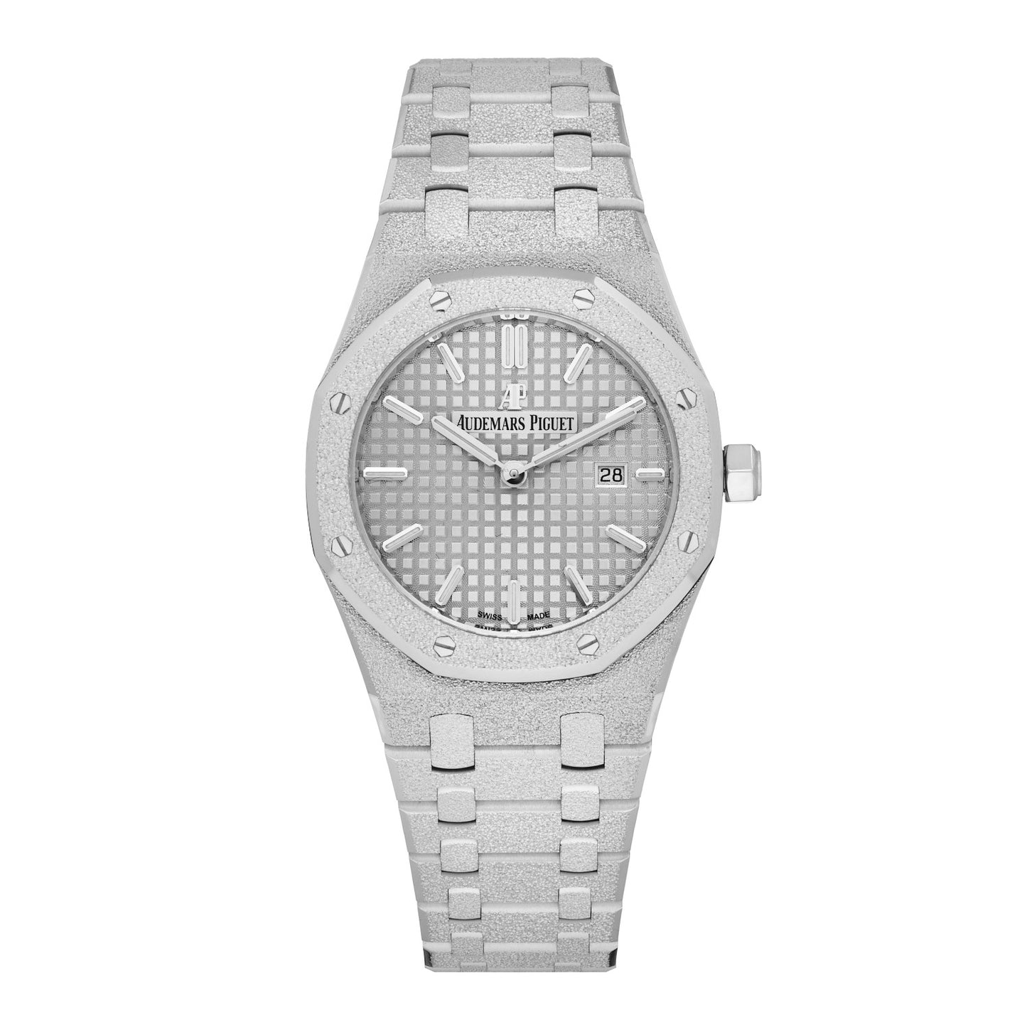 18K White Gold 33mm Royal Oak Frosted Quartz Watch 67653BC.GG.1263BC.01