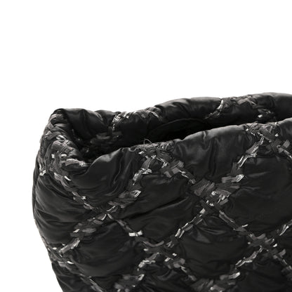 Chanel Nylon Quilted Tweed Stitch Bubble Tote Black 13 of 14