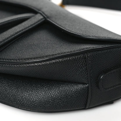 Christian Dior Grained Calfskin Saddle Bag With Strap Black 10 of 10