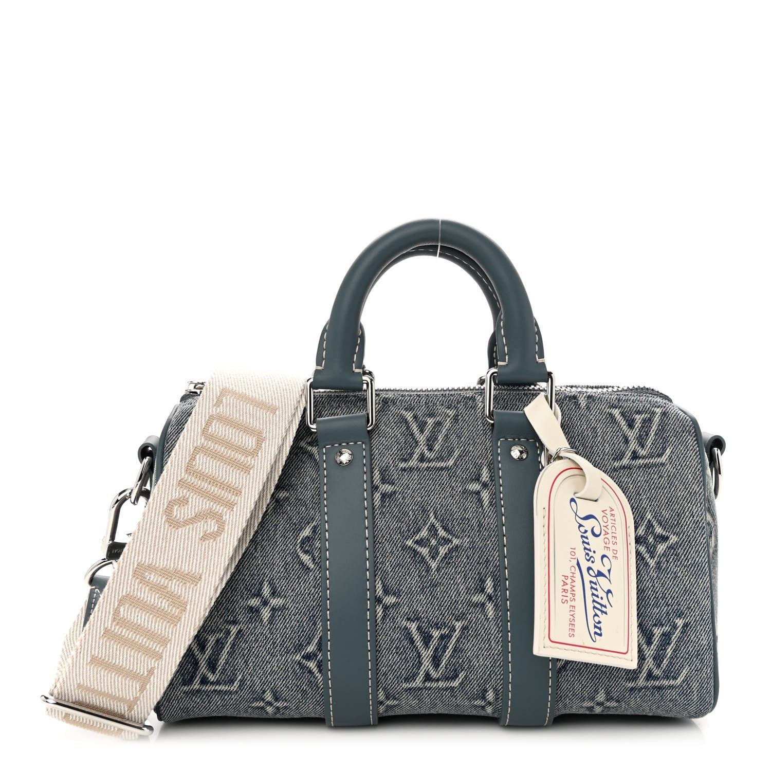 Louis Vuitton Monogram Washed Denim Keepall Bandouliere 25 1 of 10