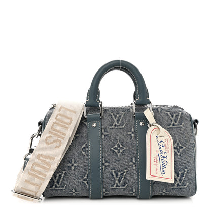 Louis Vuitton Monogram Washed Denim Keepall Bandouliere 25 1 of 10