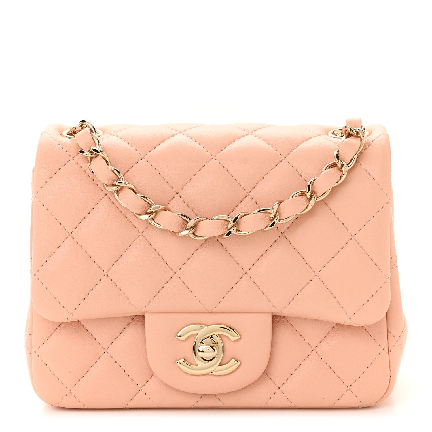 Chanel Lambskin Quilted Mini Square Flap Light Pink 1 of 11