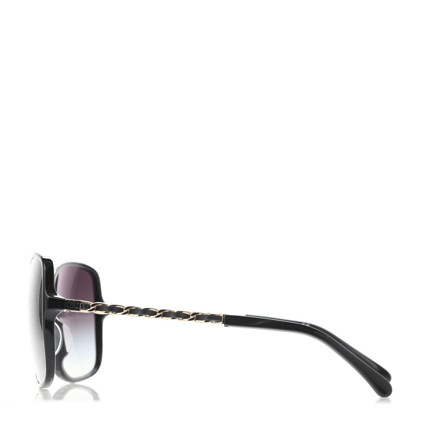 Lambskin Square Chain Sunglasses 5210-Q Black
