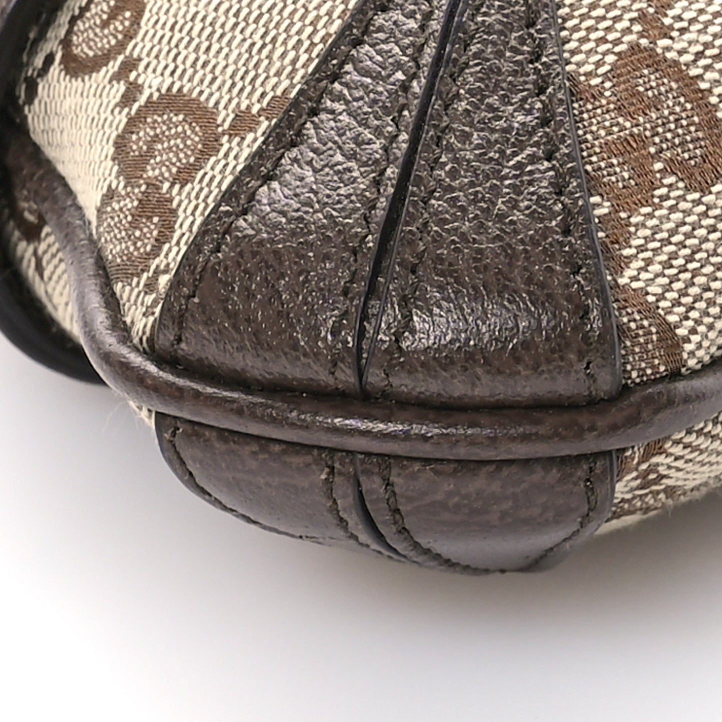 Monogram Textured Dollar Calfskin Heavy Grosgrain Web Small Maxi Horsebit Chain Shoulder Bag Beige Ebony New Acero