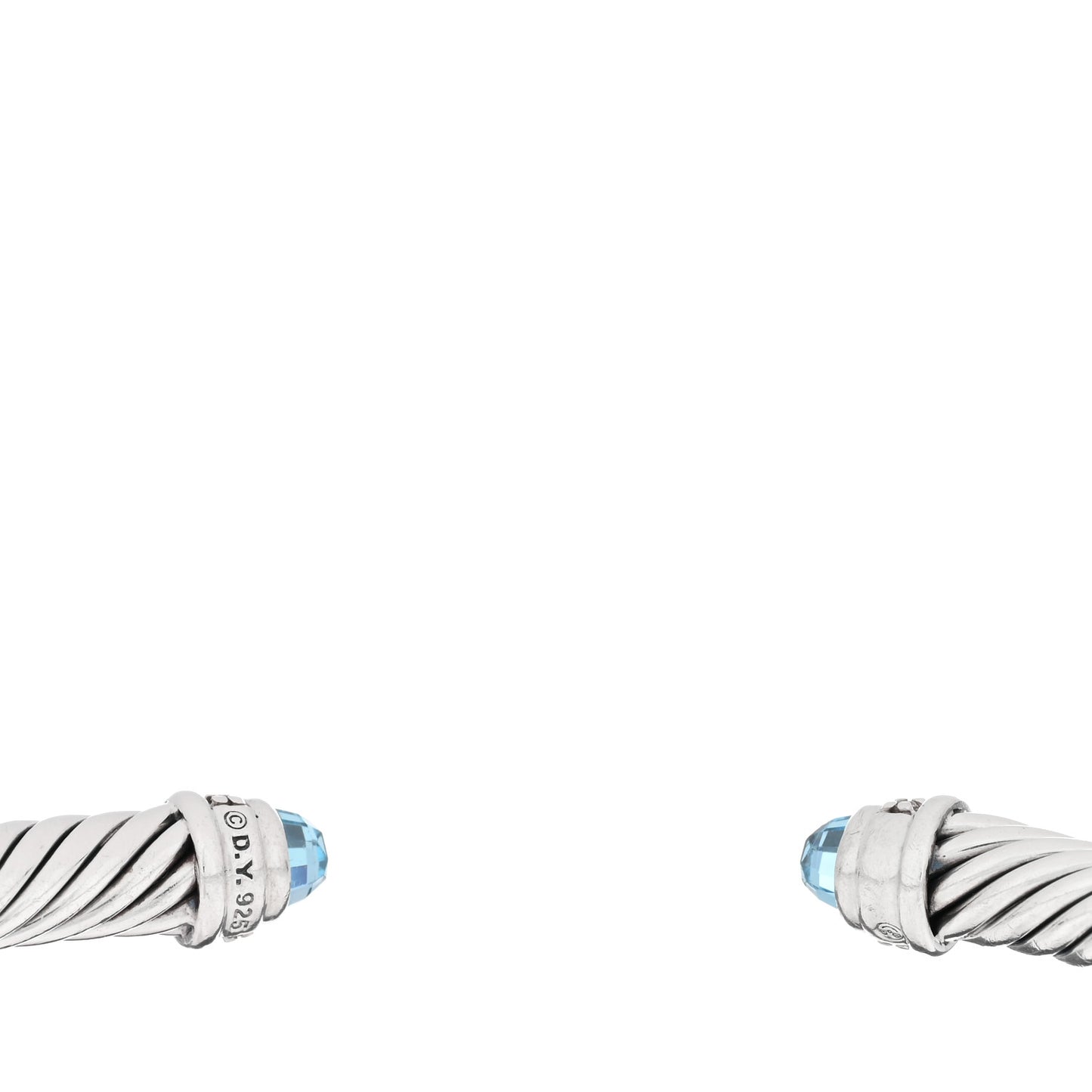 Sterling Silver Diamond Blue Topaz 5mm Cable Classics Bracelet