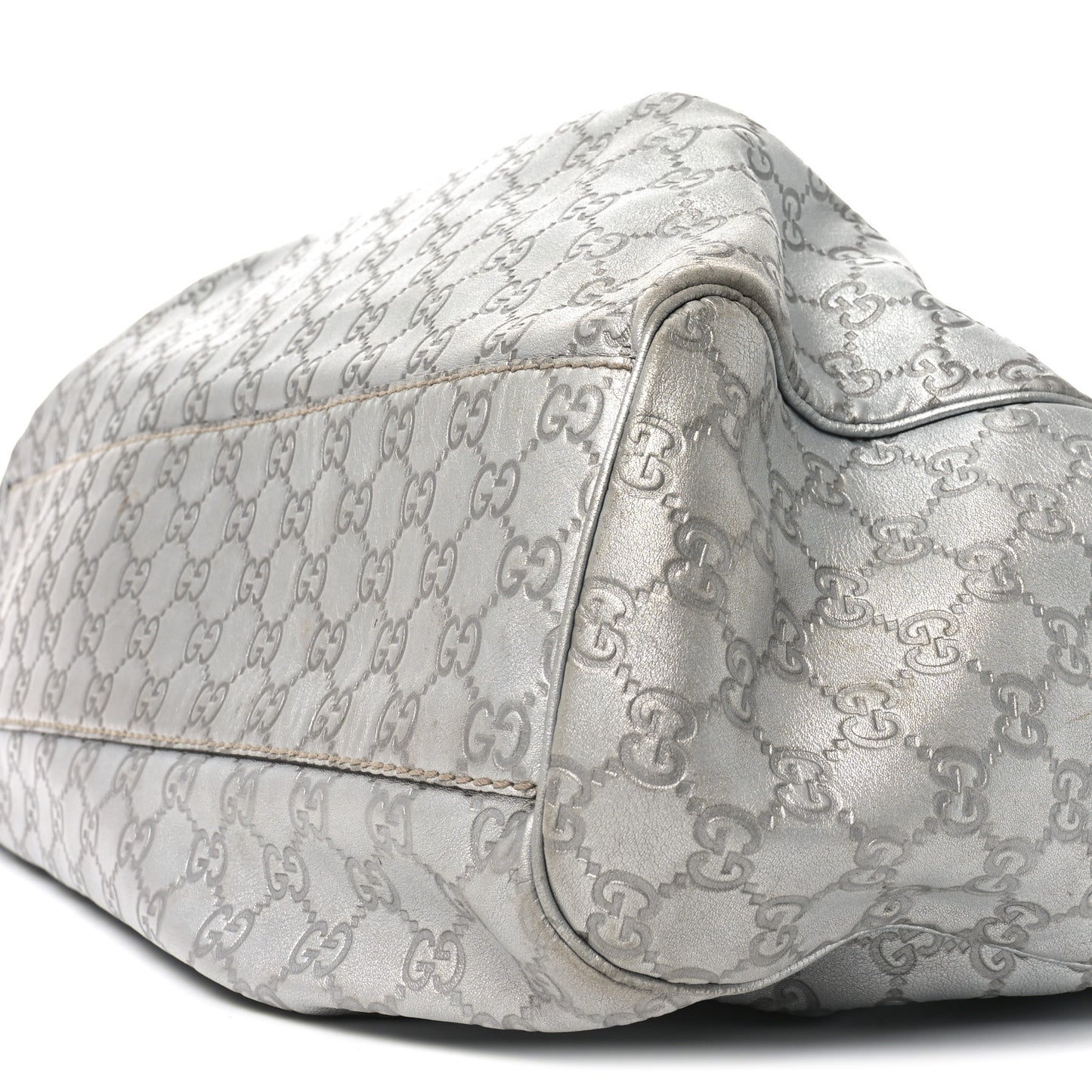Guccissima Large Sukey Tote Silver