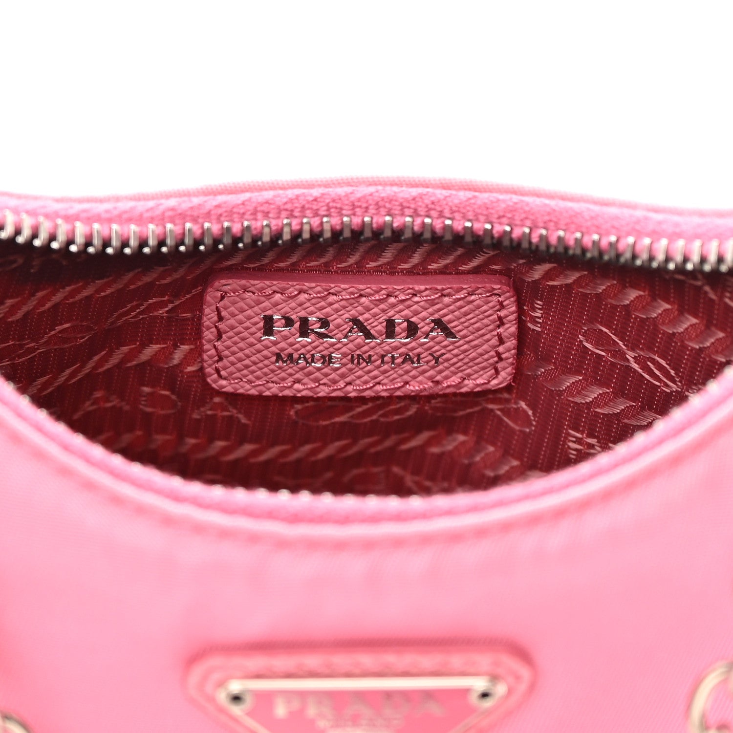 Prada Tessuto Nylon Saffiano Mini Re-Edition 2000 Shoulder Bag Begonia 6 of 12