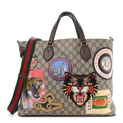 Gucci Soft GG Supreme Monogram Courrier Medium Crossbody Tote Beige New Acero 1 of 13