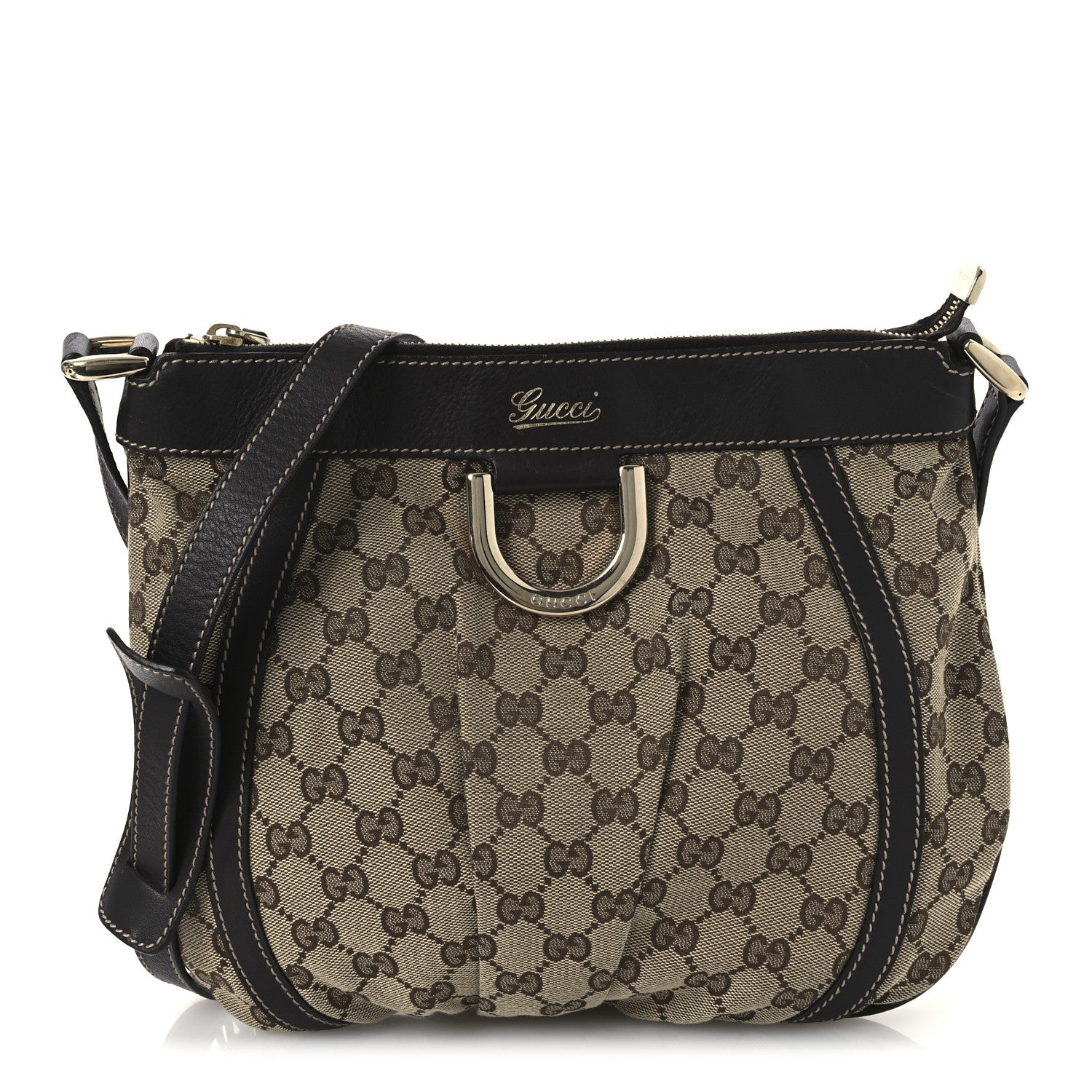 Gucci Monogram Small D Gold Ring Messenger Dark Brown 1 of 15