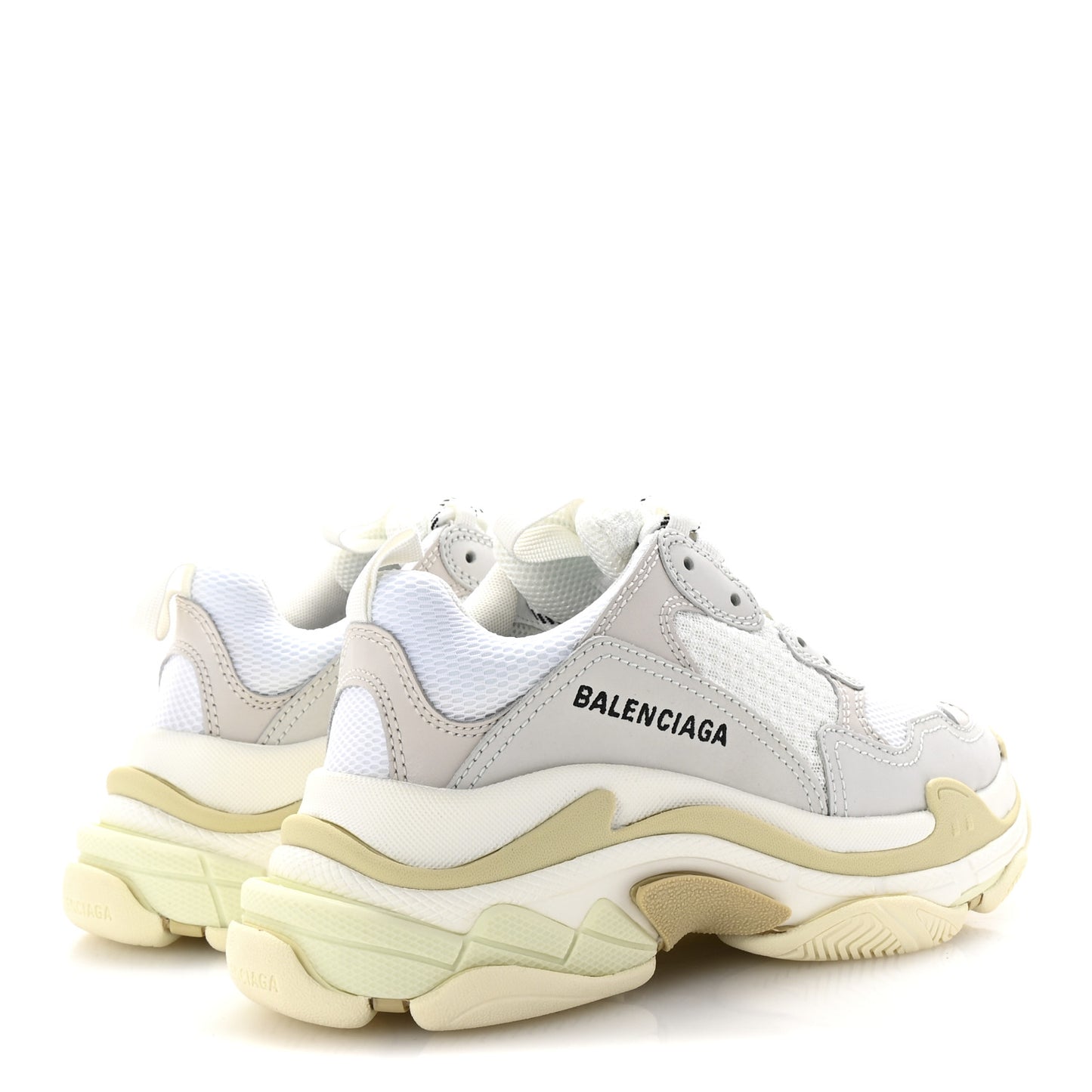 Fabric Mesh Womens Triple S Sneakers 36 White