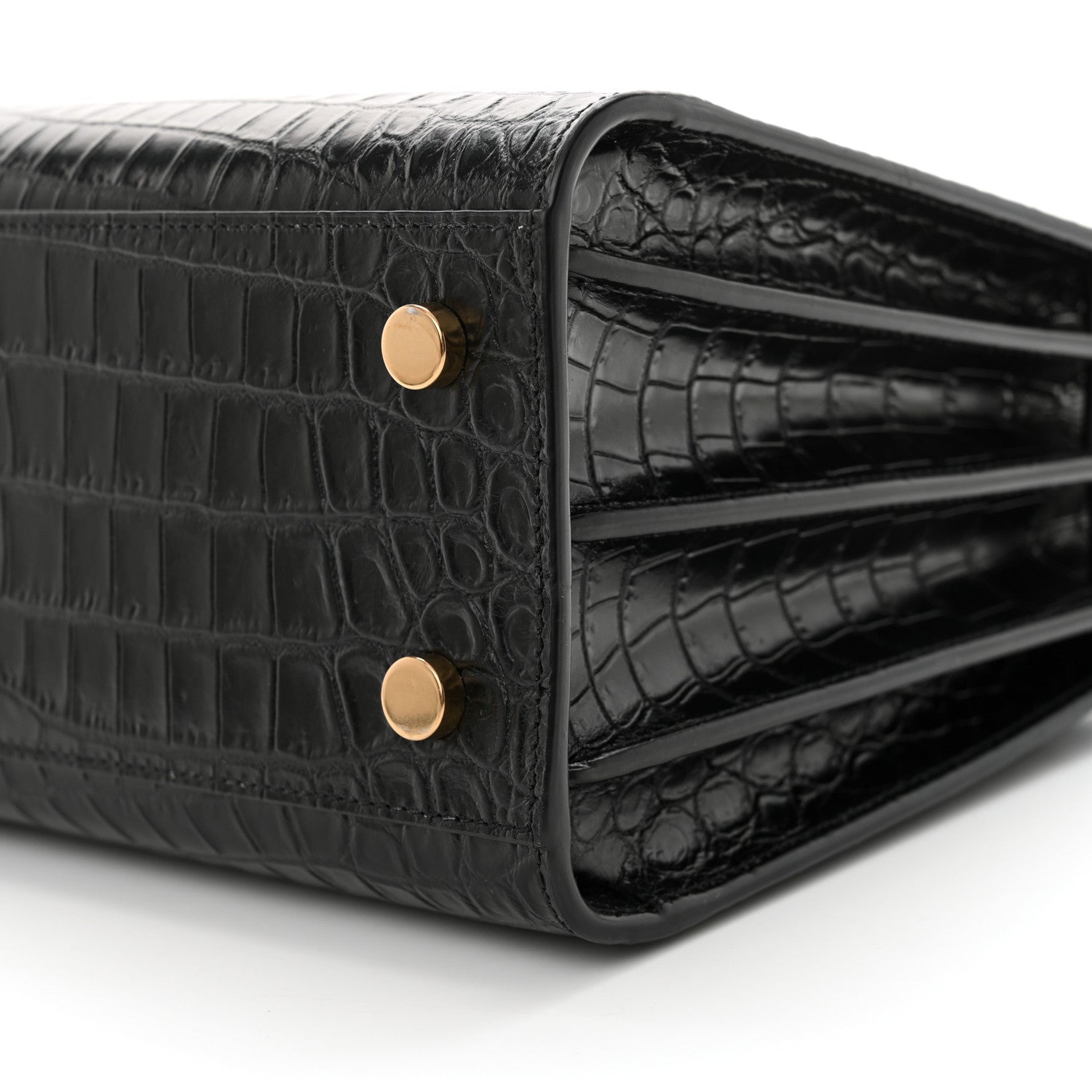Saint Laurent Calfskin Crocodile Embossed Baby Sac De Jour Black 9 of 10