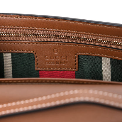 Gucci GG Emblem Monogram Wallet With Strap Beige Brown 6 of 10