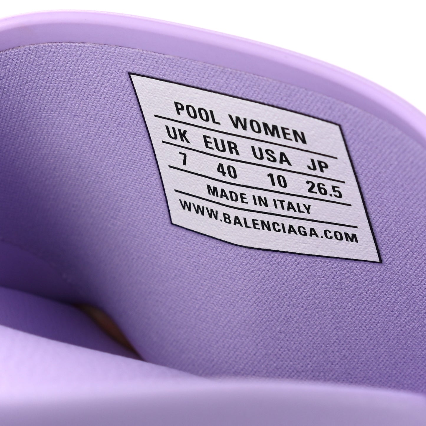 Rubber BB Womens Pool Slide Sandals 40 Lilac