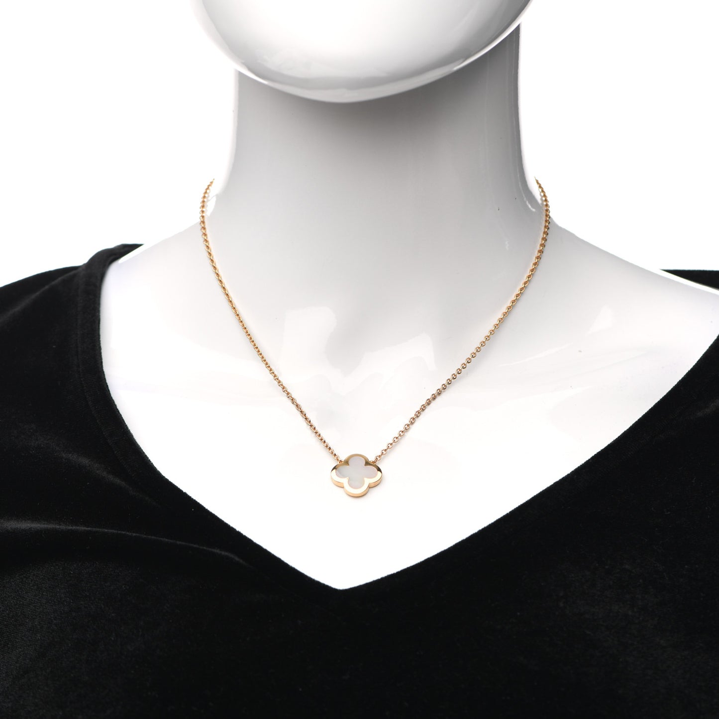 18K Yellow Gold Mother of Pearl Pure Alhambra Pendant Necklace
