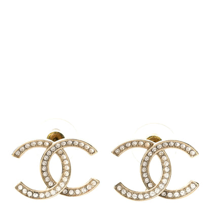 Chanel Crystal CC Earrings Gold 1 of 5