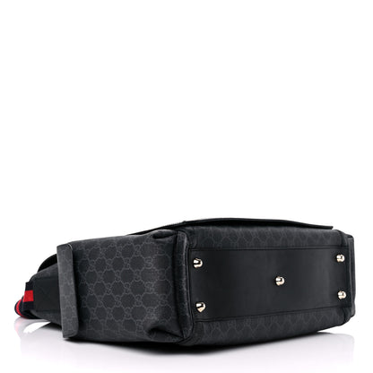 Gucci GG Supreme Monogram Web Messenger Diaper Bag Black Grey 5 of 23
