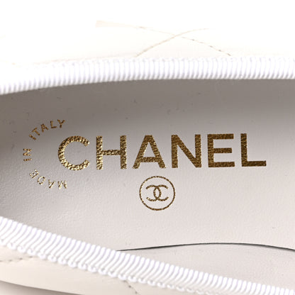 Chanel Lambskin Quilted CC Cambon Ballet Flats 35 White Black 8 of 10