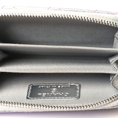 Chanel Iridescent Calfskin Quilted Zip Coin Purse Wallet Light Blue 5 of 9