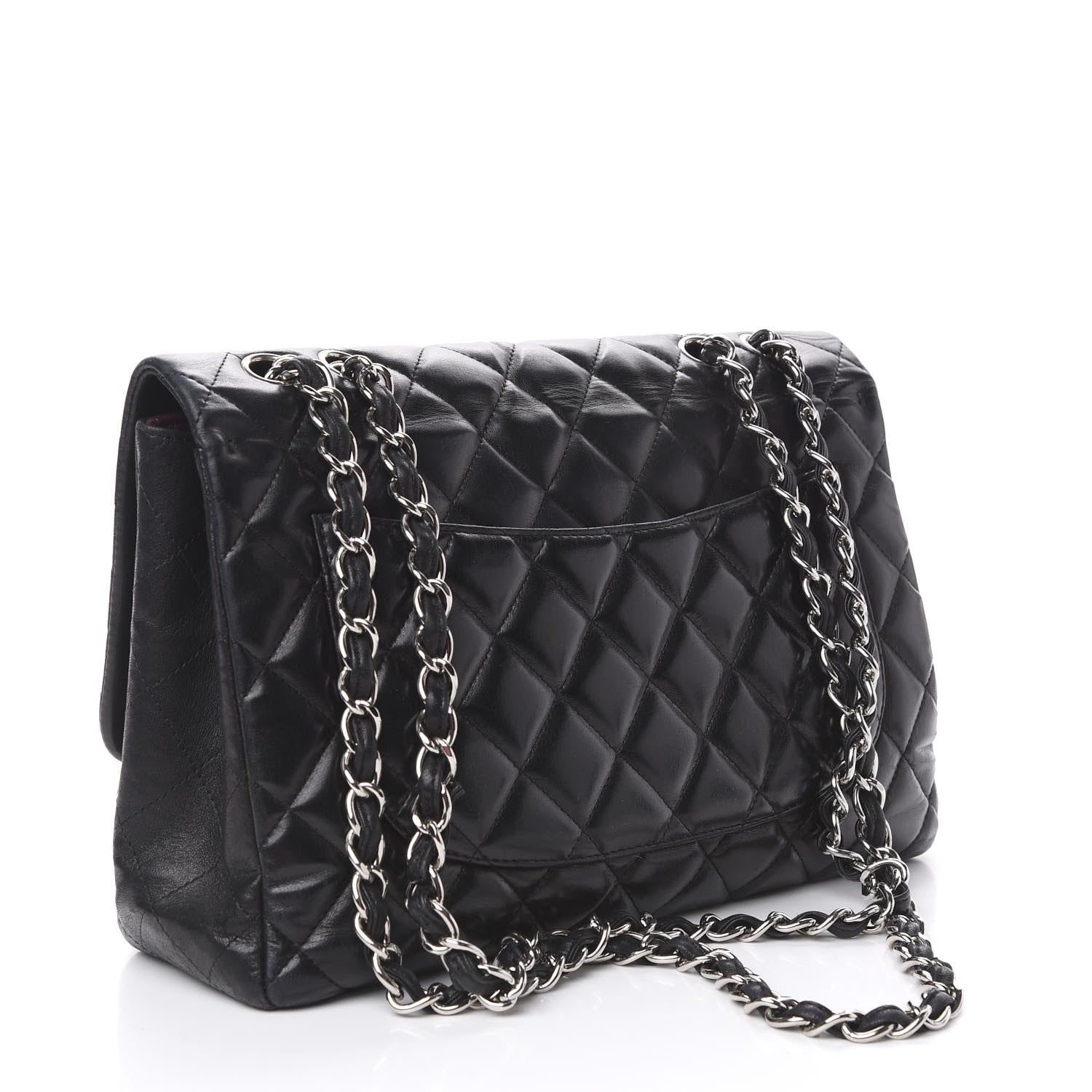 Chanel Lambskin Quilted Jumbo Single Flap Black 4 of 14
