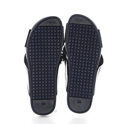 Fendi Patent Flowerland Slide Sandals 37.5 Black 5 of 7