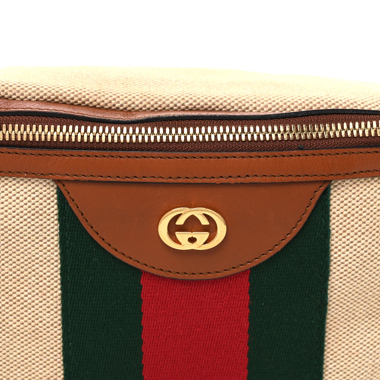 Gucci Vintage Canvas Web Belt Bag Sand Cuir 8 of 10