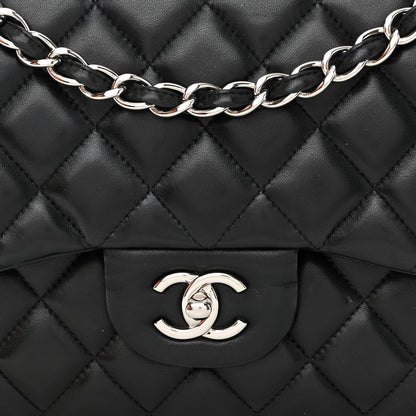 Chanel Lambskin Quilted Jumbo Double Flap Black 8 of 12