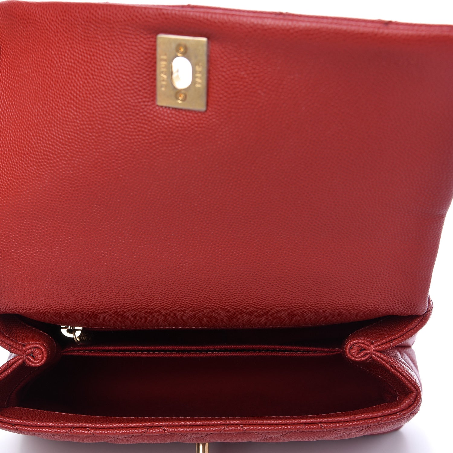 Chanel Caviar Lizard Embossed Quilted Mini Coco Handle Flap Red 5 of 10